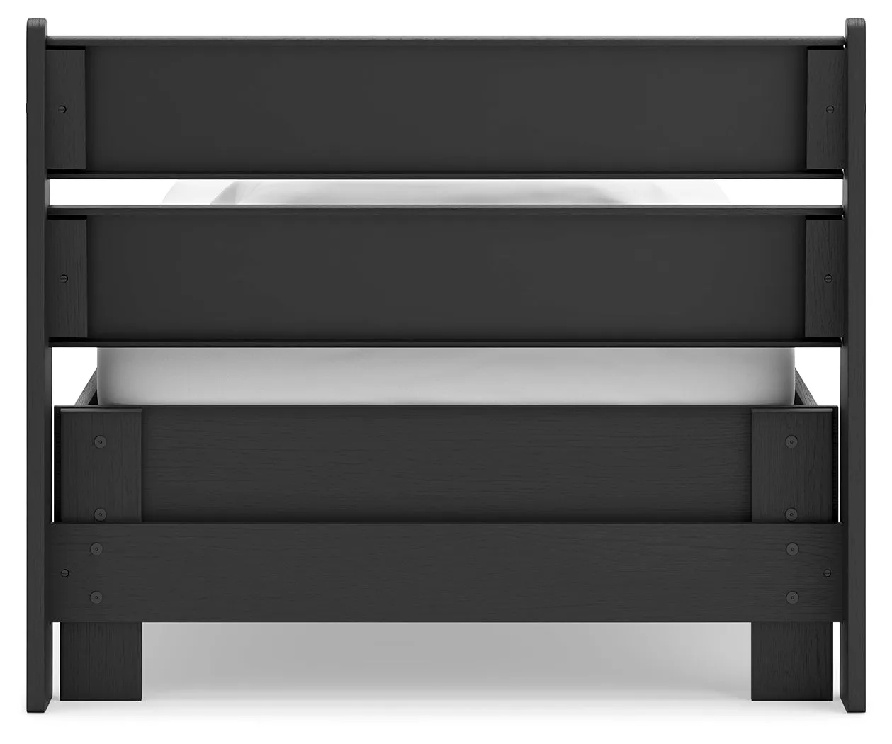 Socalle Twin Panel Platform Bed with Dresser in Black