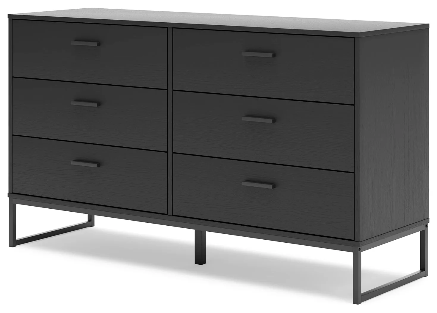 Socalle Twin Panel Platform Bed with Dresser in Black