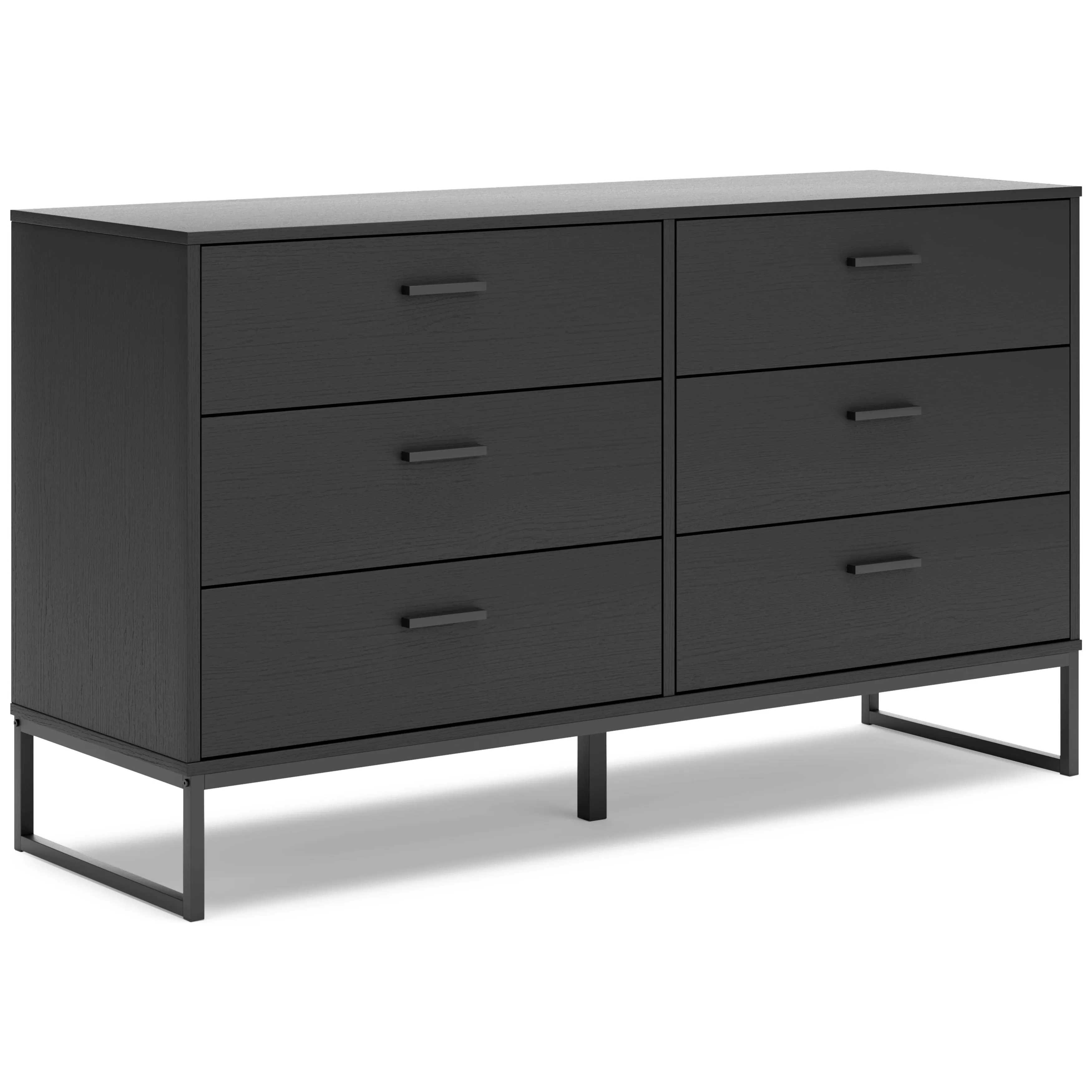 Socalle Twin Panel Platform Bed with Dresser in Black