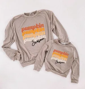 Taupe Pumpkin Mommy and Me Crewnecks