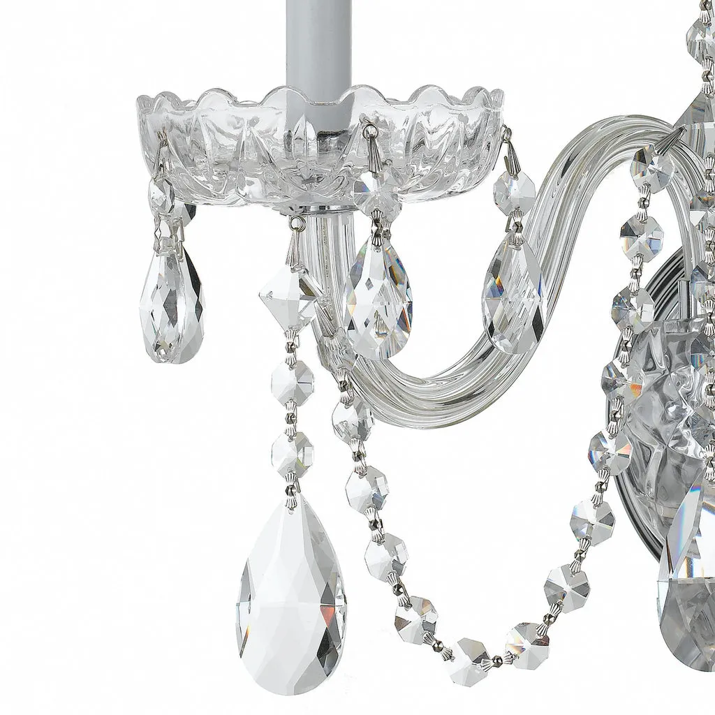 Traditional Crystal 3 Light Spectra Crystal Polished Chrome Sconce