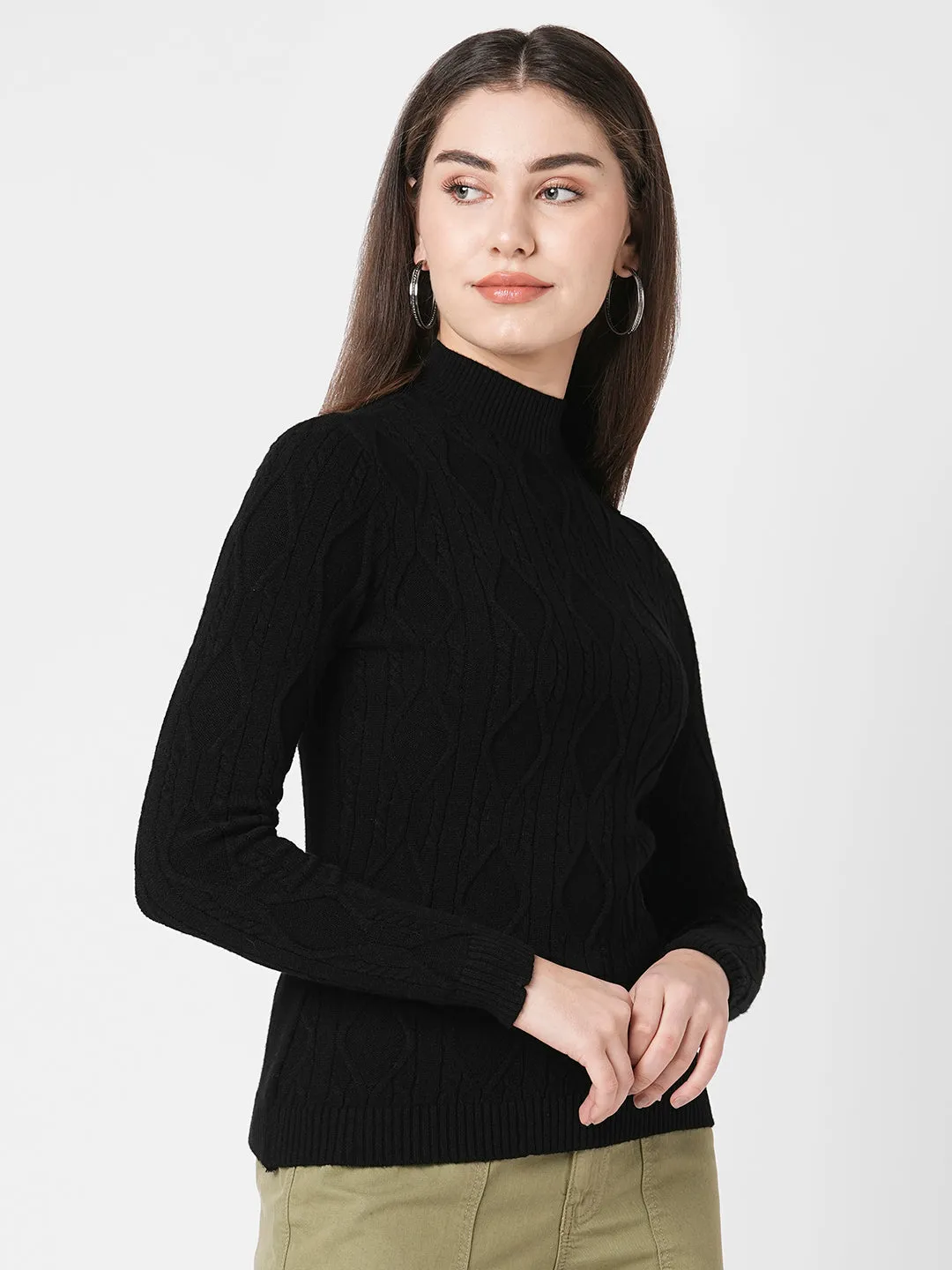 Women Turtle Neck Long Sleeves Sweater