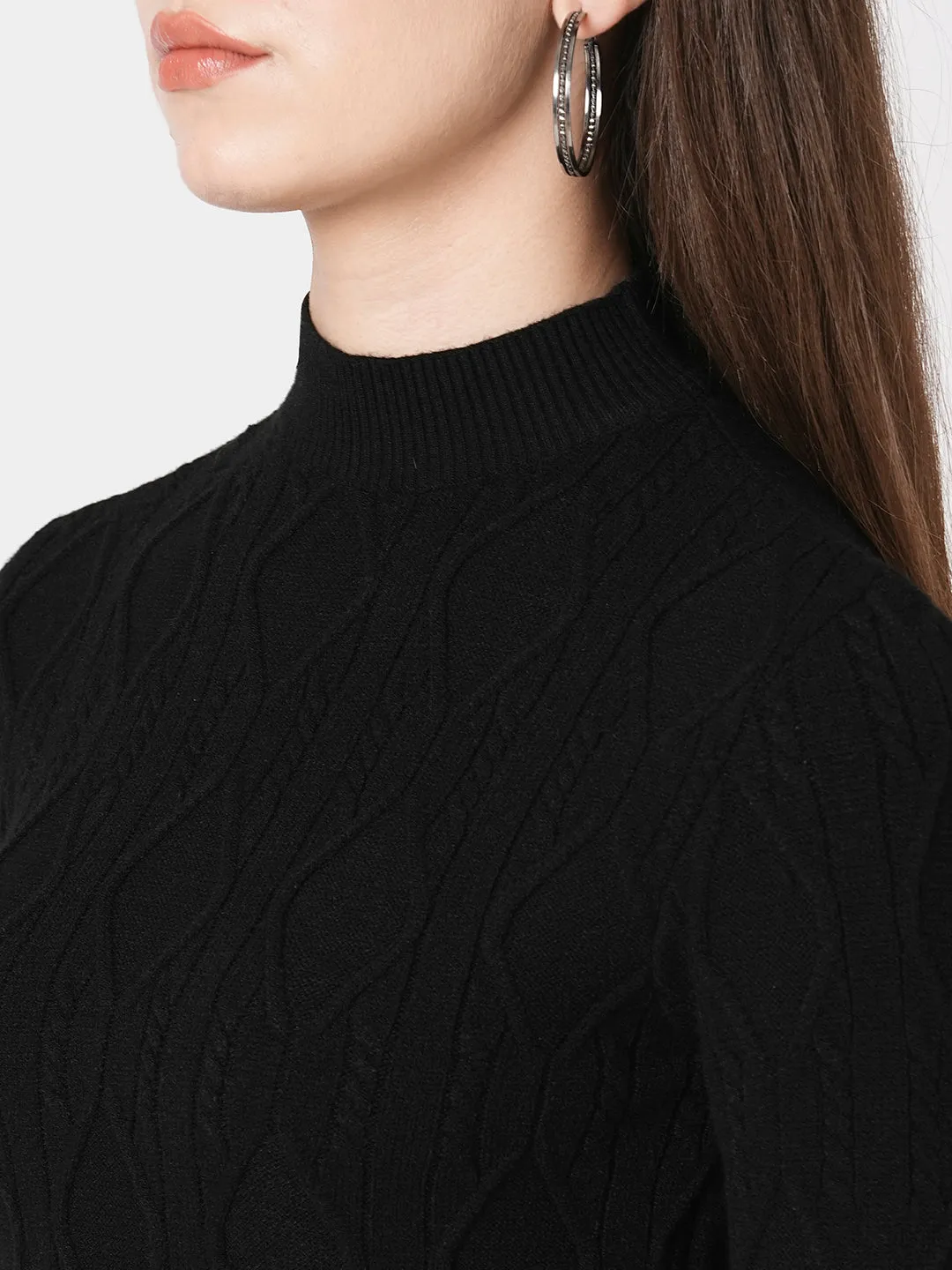 Women Turtle Neck Long Sleeves Sweater