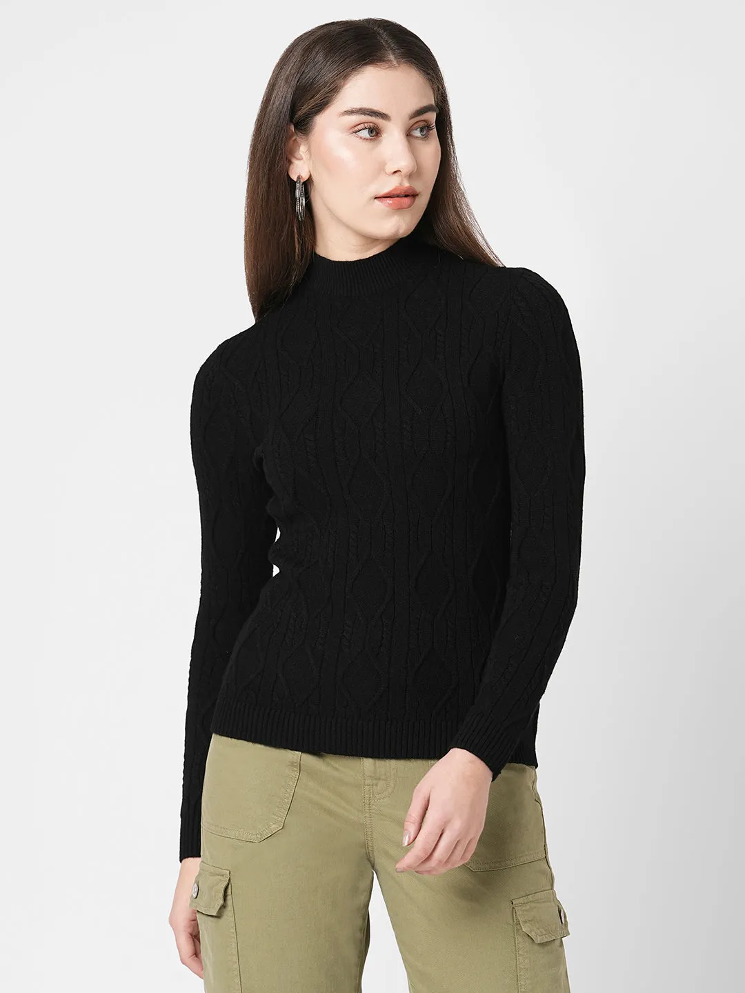 Women Turtle Neck Long Sleeves Sweater