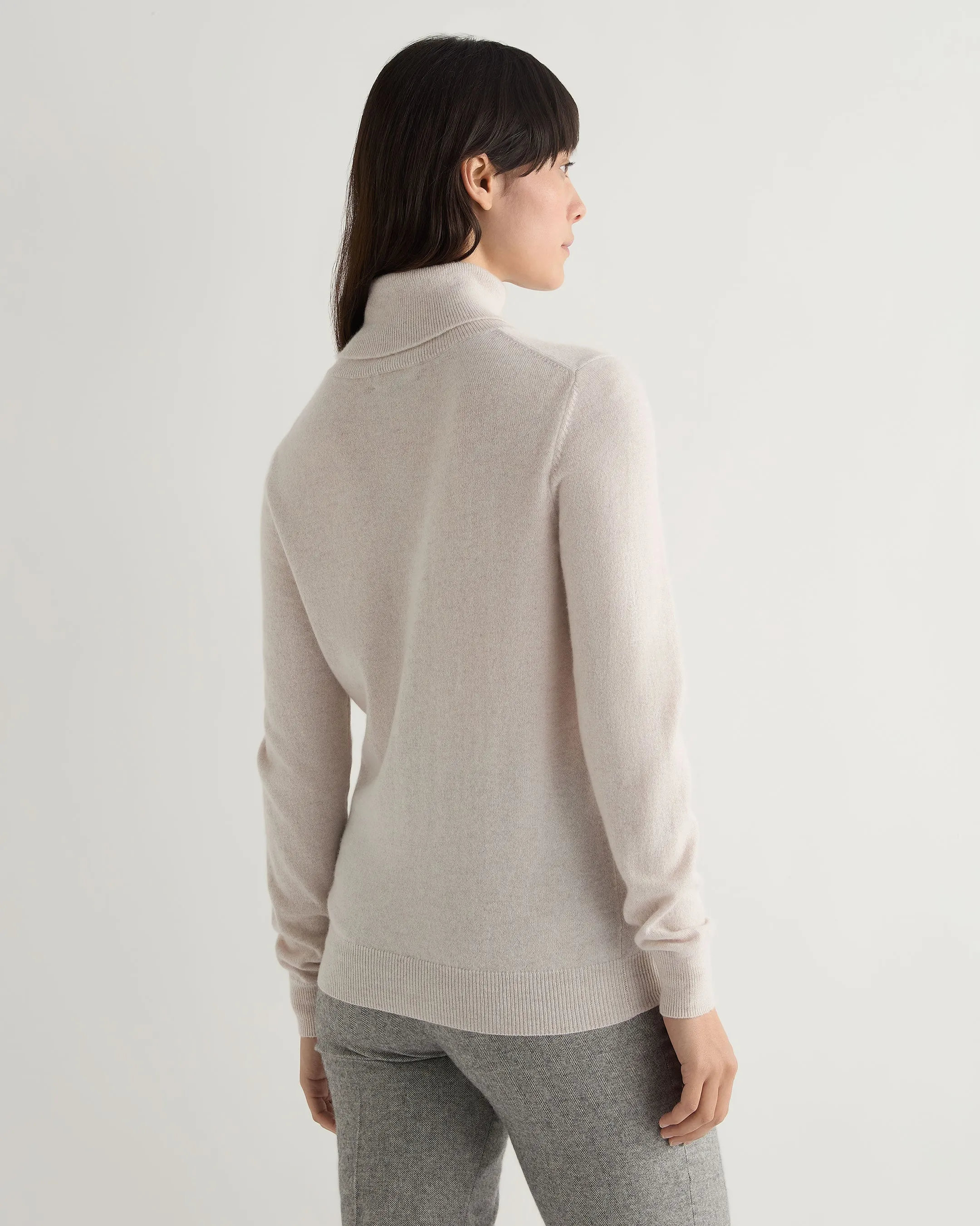 Women's Luna Roll Neck Cashmere Jumper Frost White