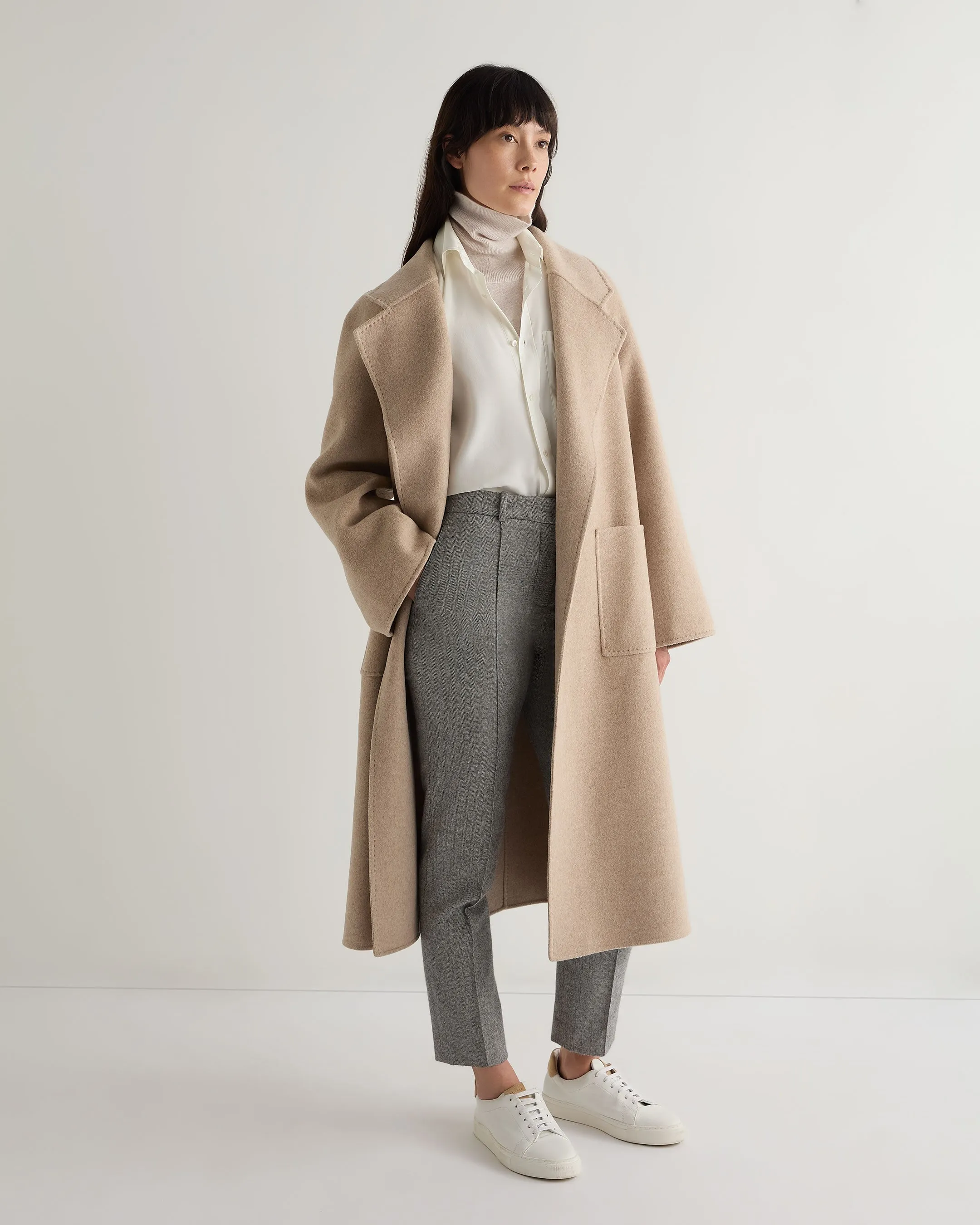 Women's Luna Roll Neck Cashmere Jumper Frost White