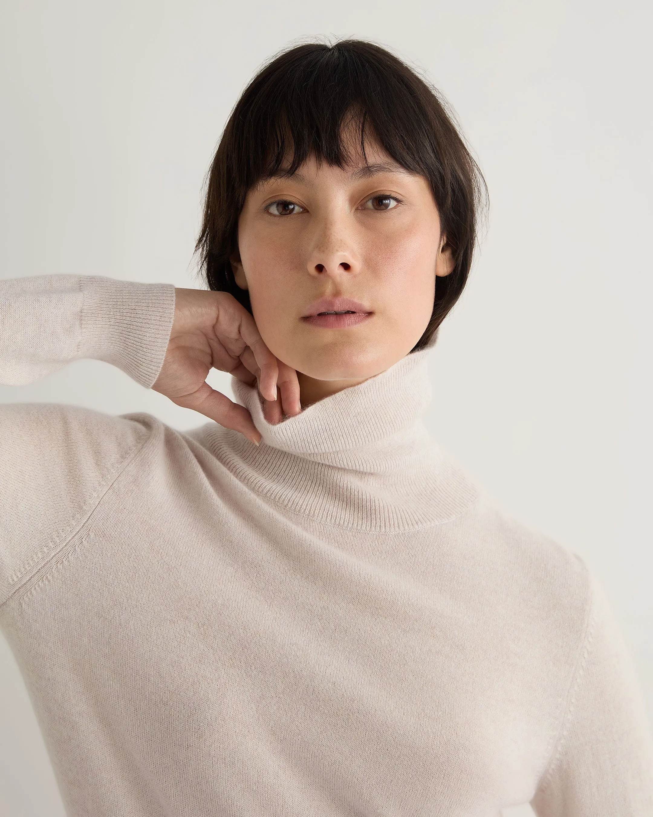 Women's Luna Roll Neck Cashmere Jumper Frost White